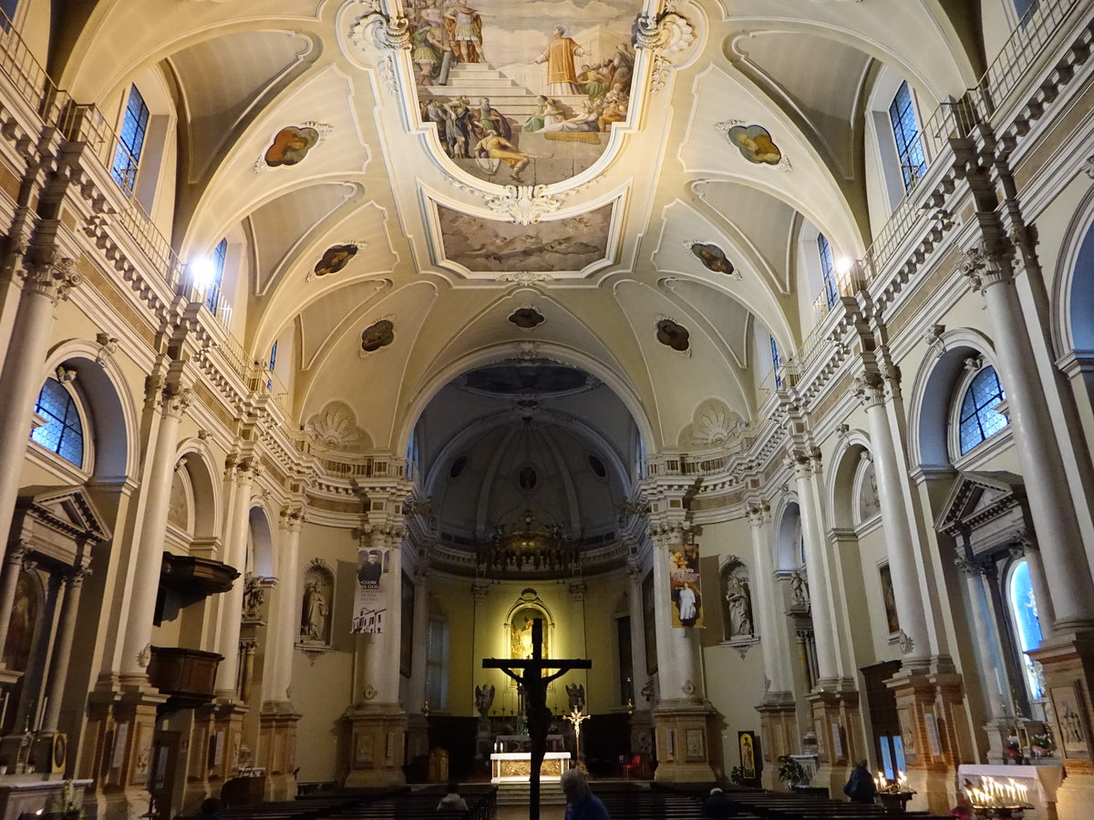 Conselve, barocker Innenraum der Pfarrkirche San Lorenzo (28.10.2017)
