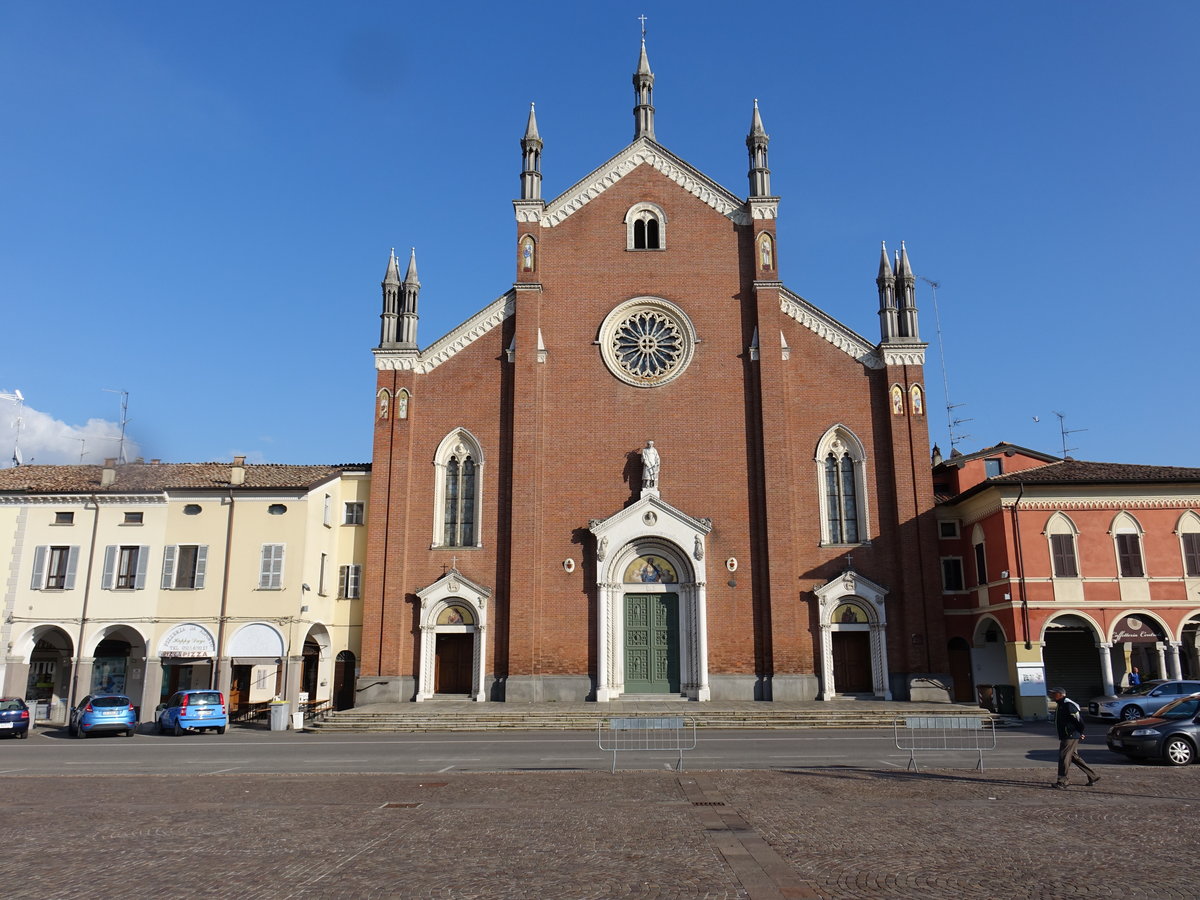 Cortemaggiore, Basilika Santa Maria delle Grazie, erbaut ab 1480 durch Ludovico Pallavicino (10.10.2016)