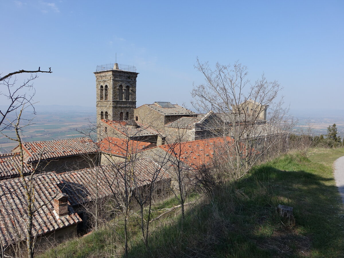 Cortona, Campanile von 1650 der Basilica di Santa Margherita (26.03.2022)