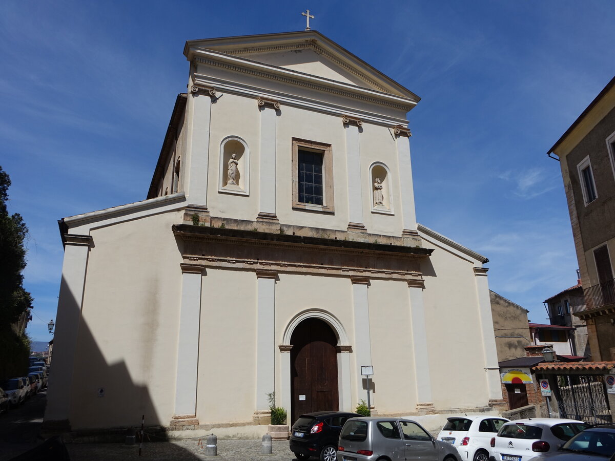 Cosenza, Pfarrkirche San Francesco d´Assisi, erbaut bis 1217 an der Piazza Marco Berardi (06.04.2024)