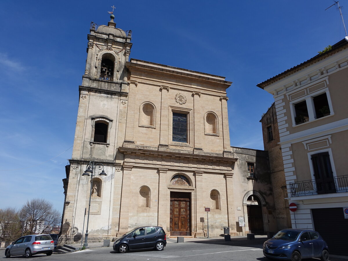 Cosenza, Pfarrkirche San Francesco di Paola  am Largo Paolina Gervasi Mantovani, erbaut ab 1444 (06.04.2024)