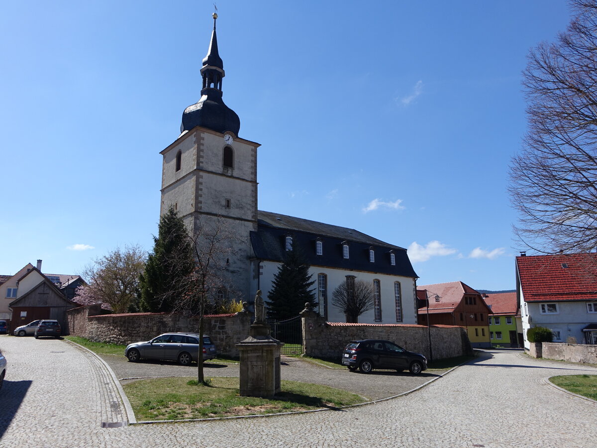 Crawinkel, evangelische St. Marien Kirche, erbaut 1758 (16.04.2022)