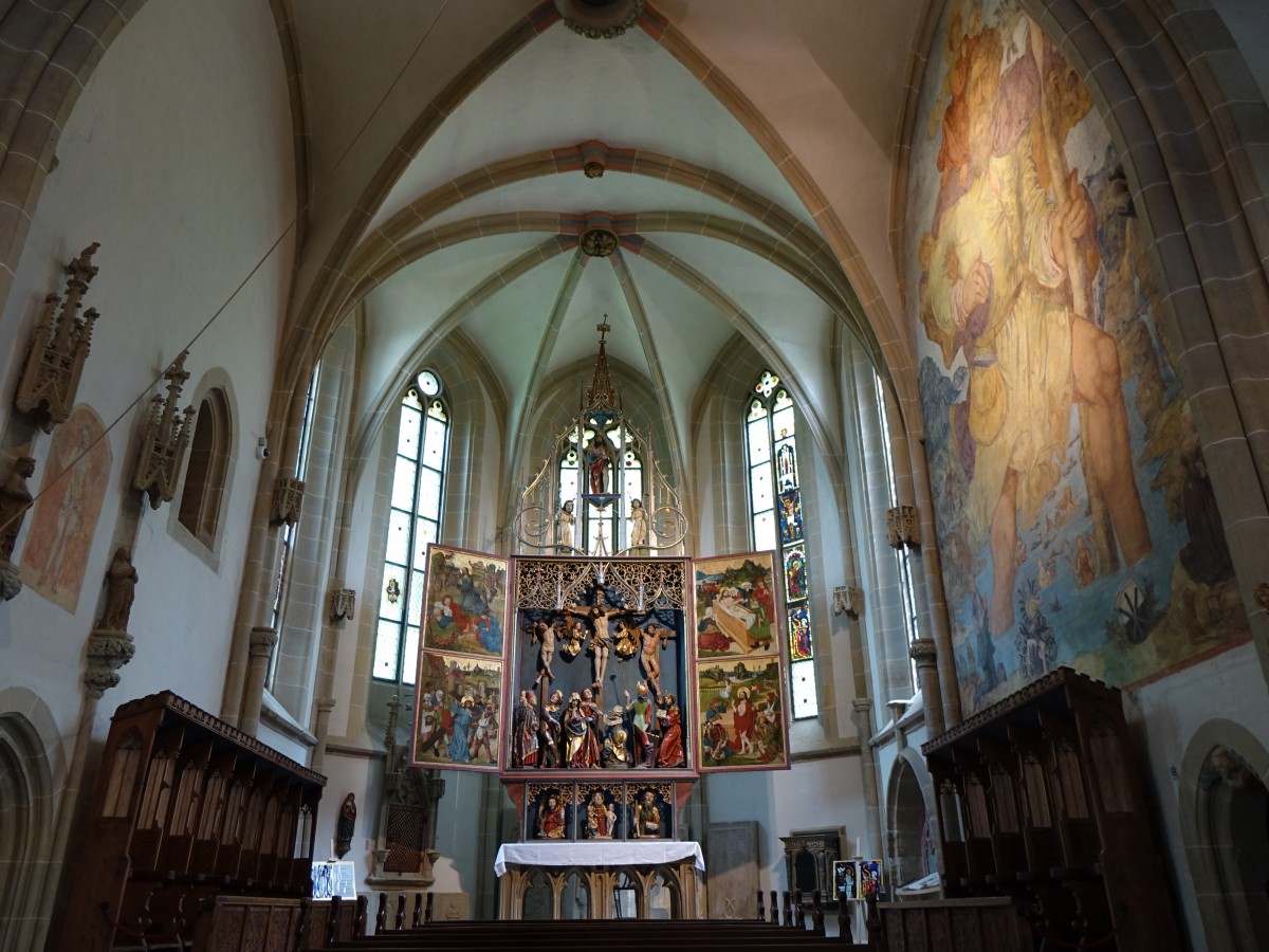 Creglingen, Hochaltar aus dem 15. Jahrhundert in der Herrgottskirche (14.05.2015) 