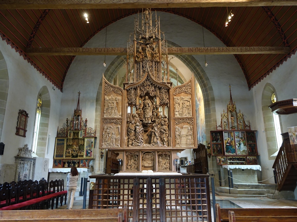 Creglingen, Marienaltar von 1505 von Tilman Riemenschneider in der Herrgottskirche (14.05.2015)