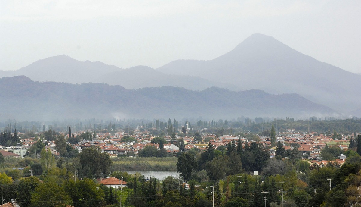 Dalyan von Kaunos aus gesehen. Aufnahme: Oktober 2010.