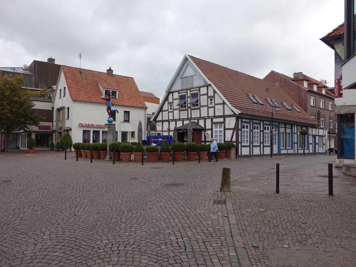 Damme, altes Fachwerkhaus am Kirchplatz (11.10.2021)