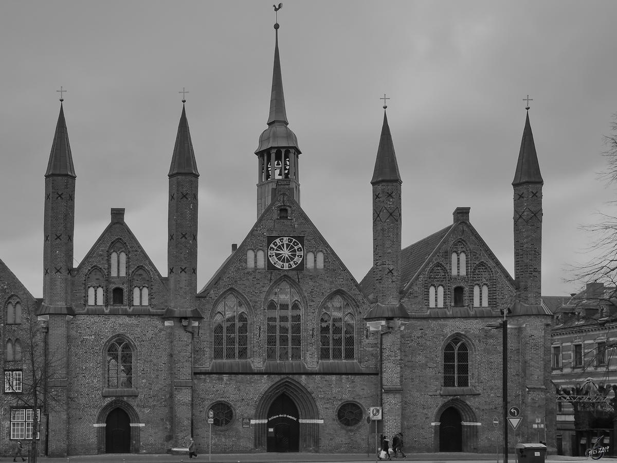 Das 1286 vollendete Heiligen-Geist-Hospital Anfang April 2019 in der Hansestadt Lbeck.