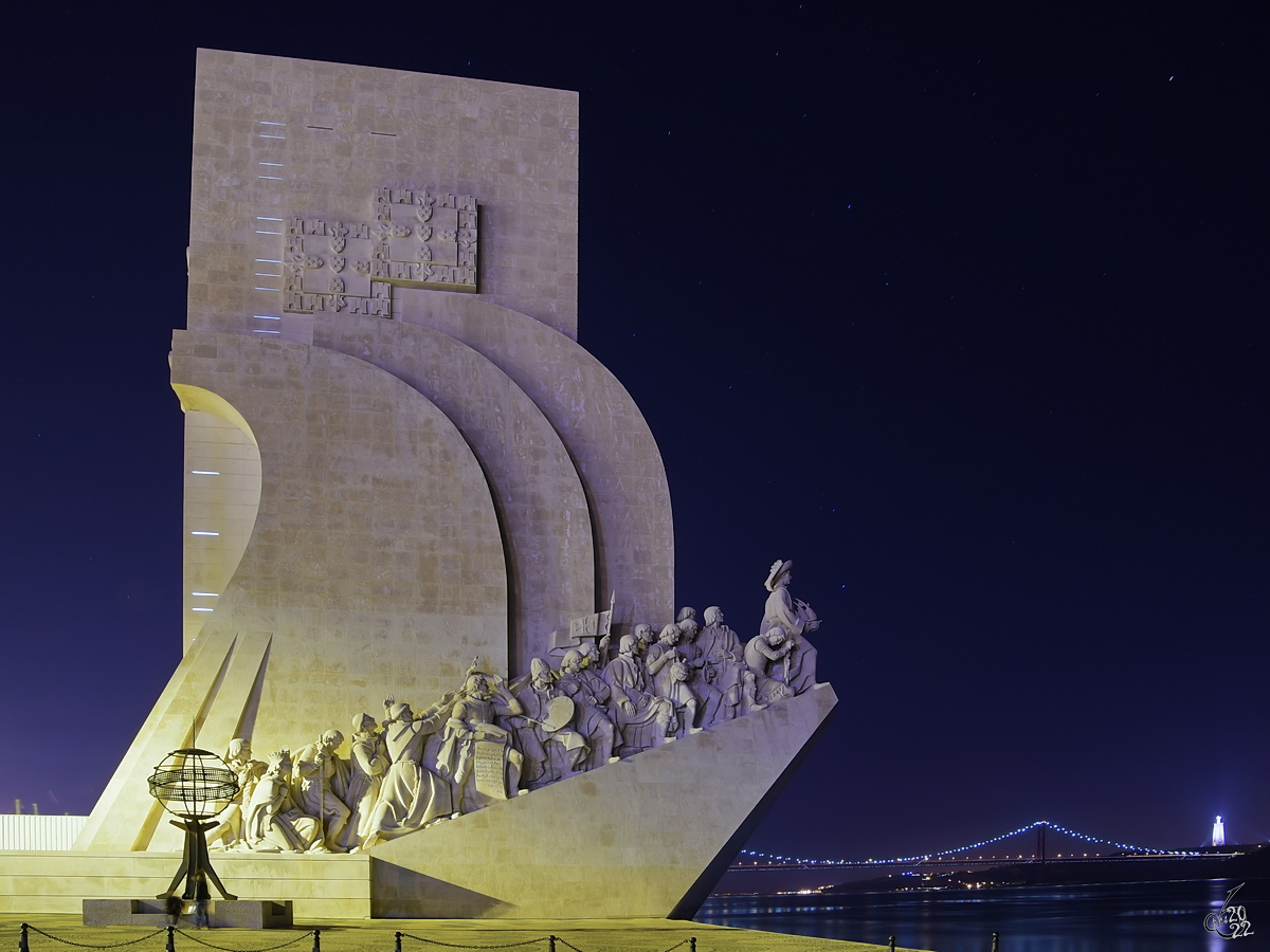 Das 56 Meter hohe Denkmal der Entdeckungen (Padro dos Descobrimentos) wurde im Jahr 1960 zum 500. Todestag von Heinrich dem Seefahrer errichtet. (Lissabon, Januar 2017)