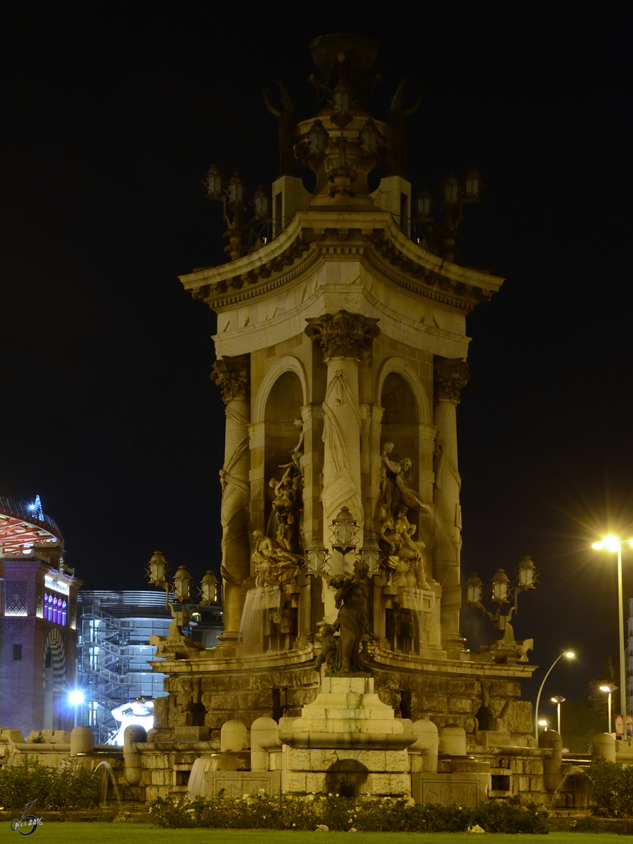 Das Barocke Denkmal  Espaa Ofrecida a Dios  auf dem Spanischen Platz von Barcelona. (Dezember 2011)