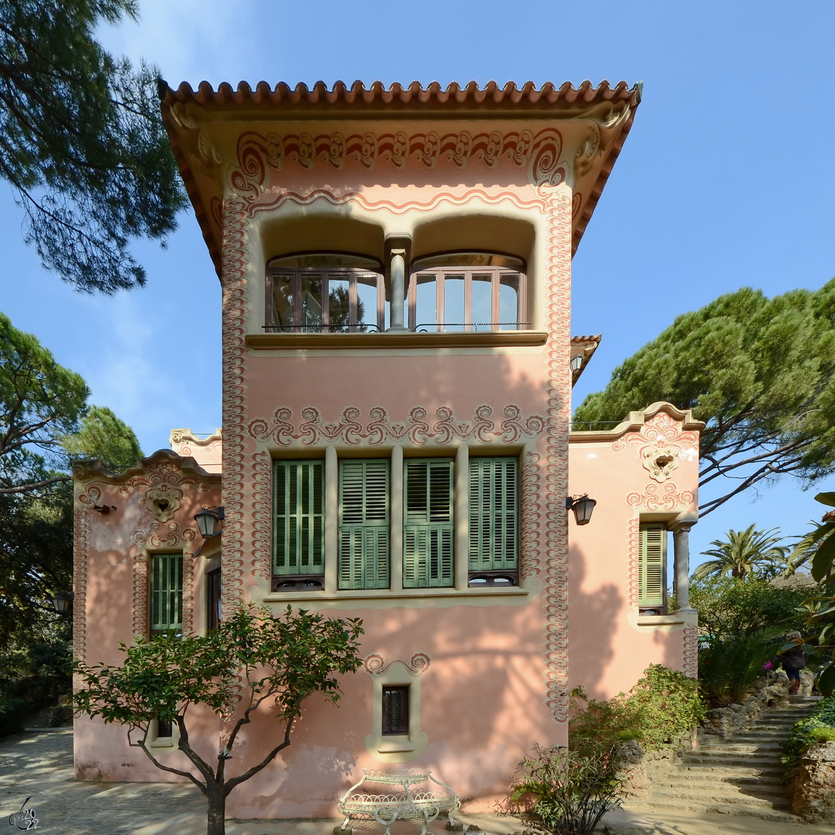 Das Casa-Museu Gaud im Park Gell ist die Villa, in der einst der Architekt Antoni Gaud von 1906 bis Ende 1925 lebte. (Barcelona, Februar 2012)