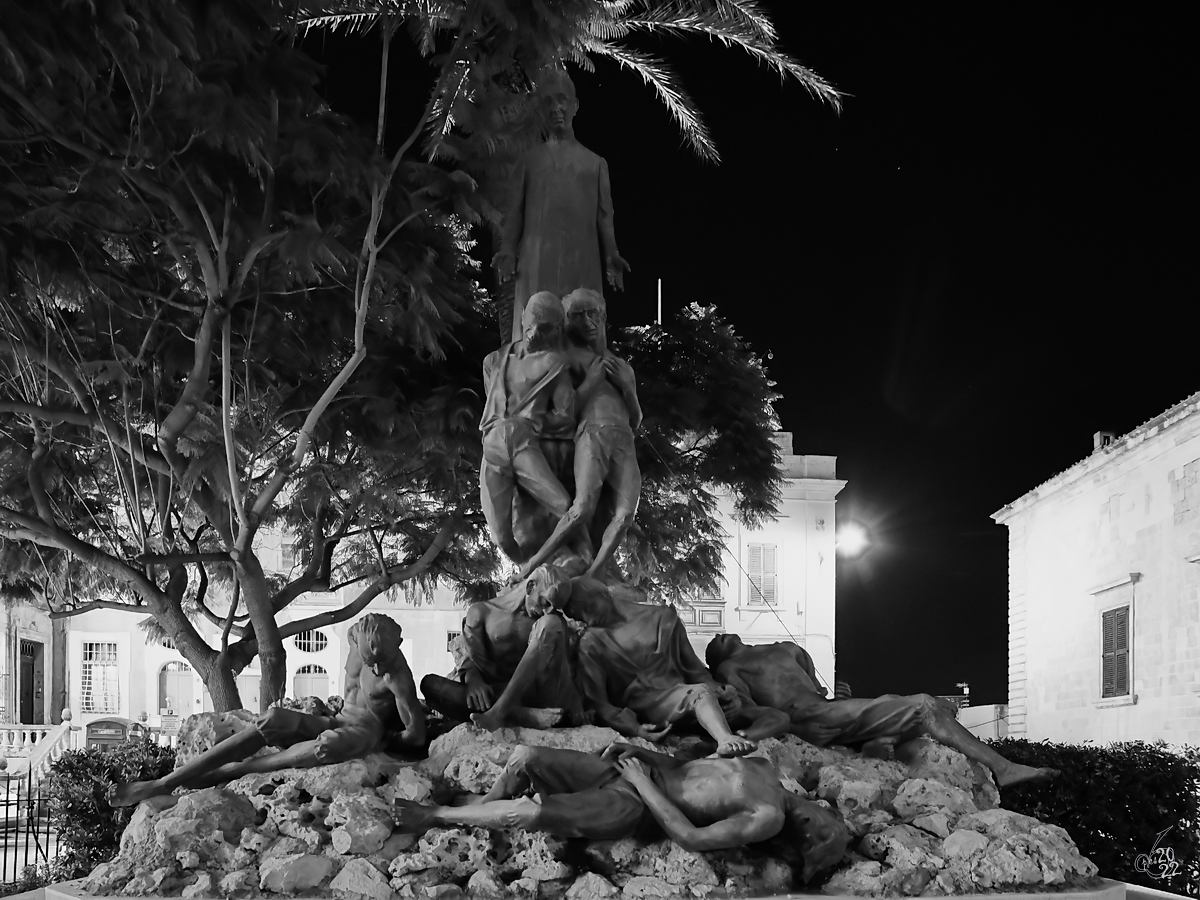 Das Denkmal Dun Mikiel Xerri u Shabu 1799 erinnert an eine erfolglose Revolte zum Sturz der franzsischen Herrschaft. (Valletta, Oktober 2017)