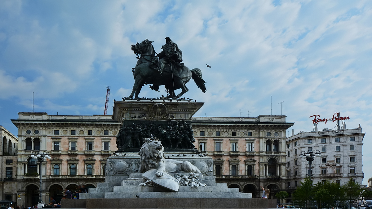 Das Denkmal fr den Knig von Italien Vittorio Emanuele II wurde von 1879 bis 1896 erbaut. (Mailand, Juni 2014)