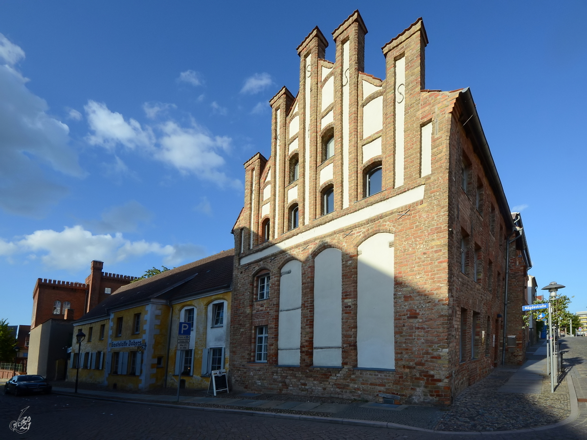 Das Gotische Giebelhaus in Anklam wurde in der Mitte des 14. Jahrhunderts errichtet. (August 2013)