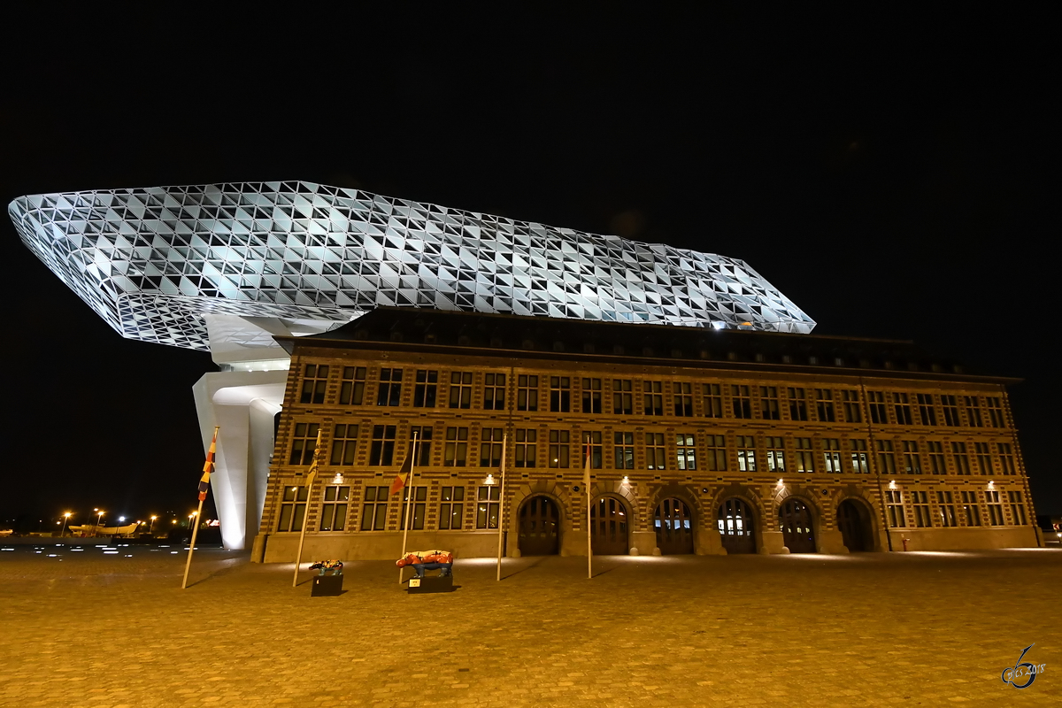 Das Hafenhaus von Antwerpen Ende Juli 2018.