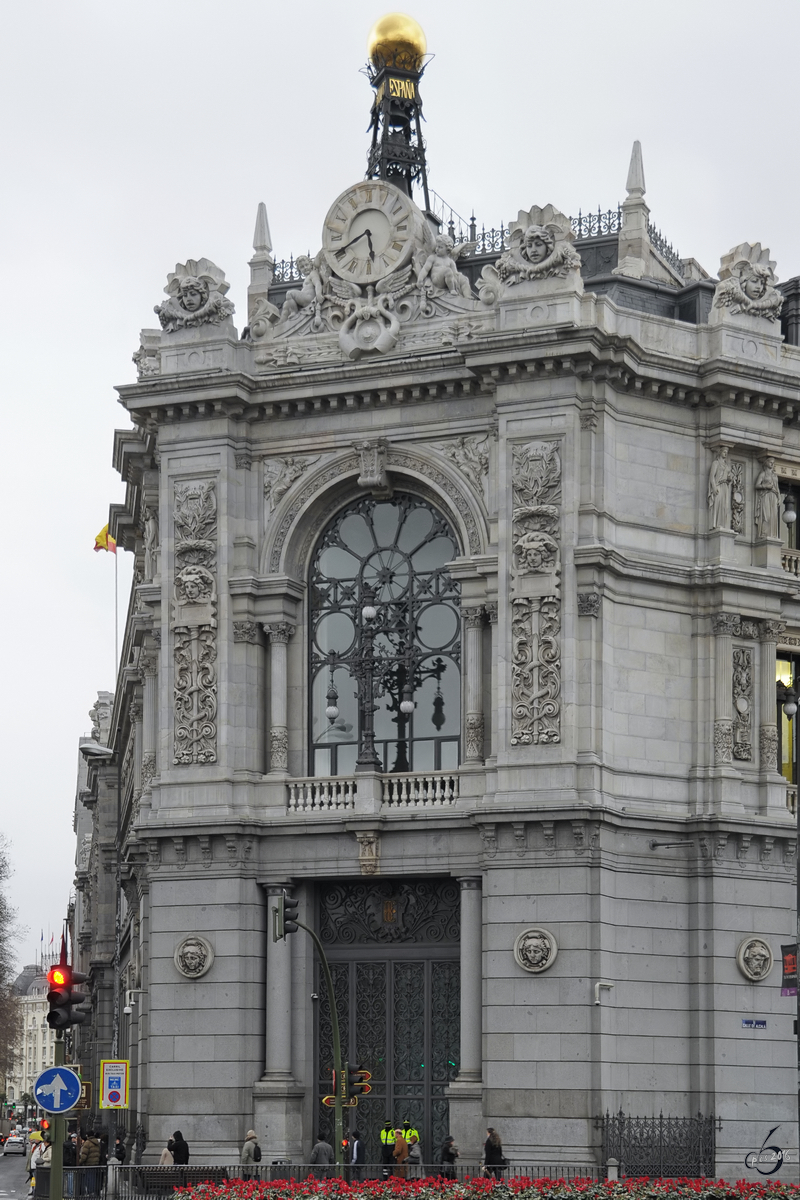 Das Hauptgebäude der Bank von Spanien in Madrid. (Februar 2011)
