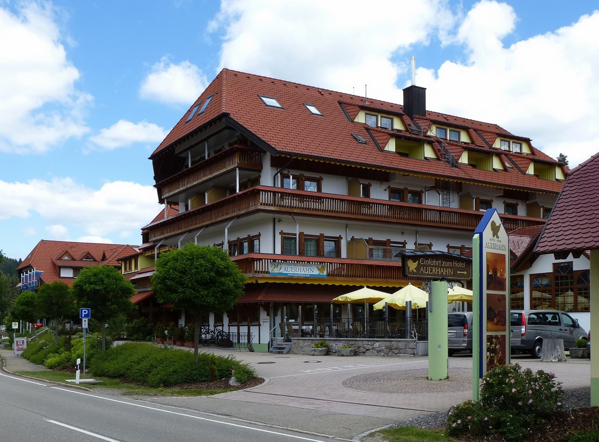 das Hotel  Auerhahn  in der kleinen Ortschaft Aha am Schluchsee im Schwarzwald, Juni 2014