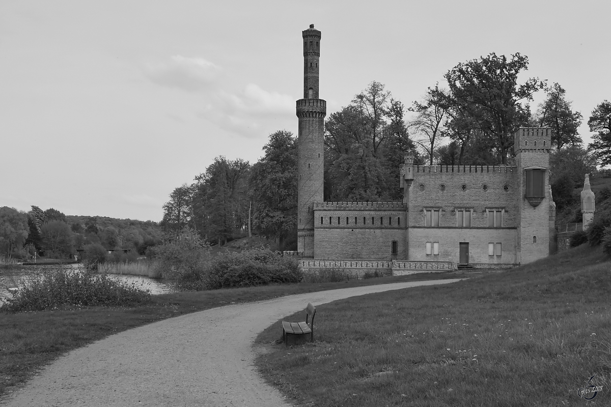 Das in den Jahren 1843–1845 entstandene Dampfmaschinenhaus im Park Babelsberg. (Berlin, April 2018)