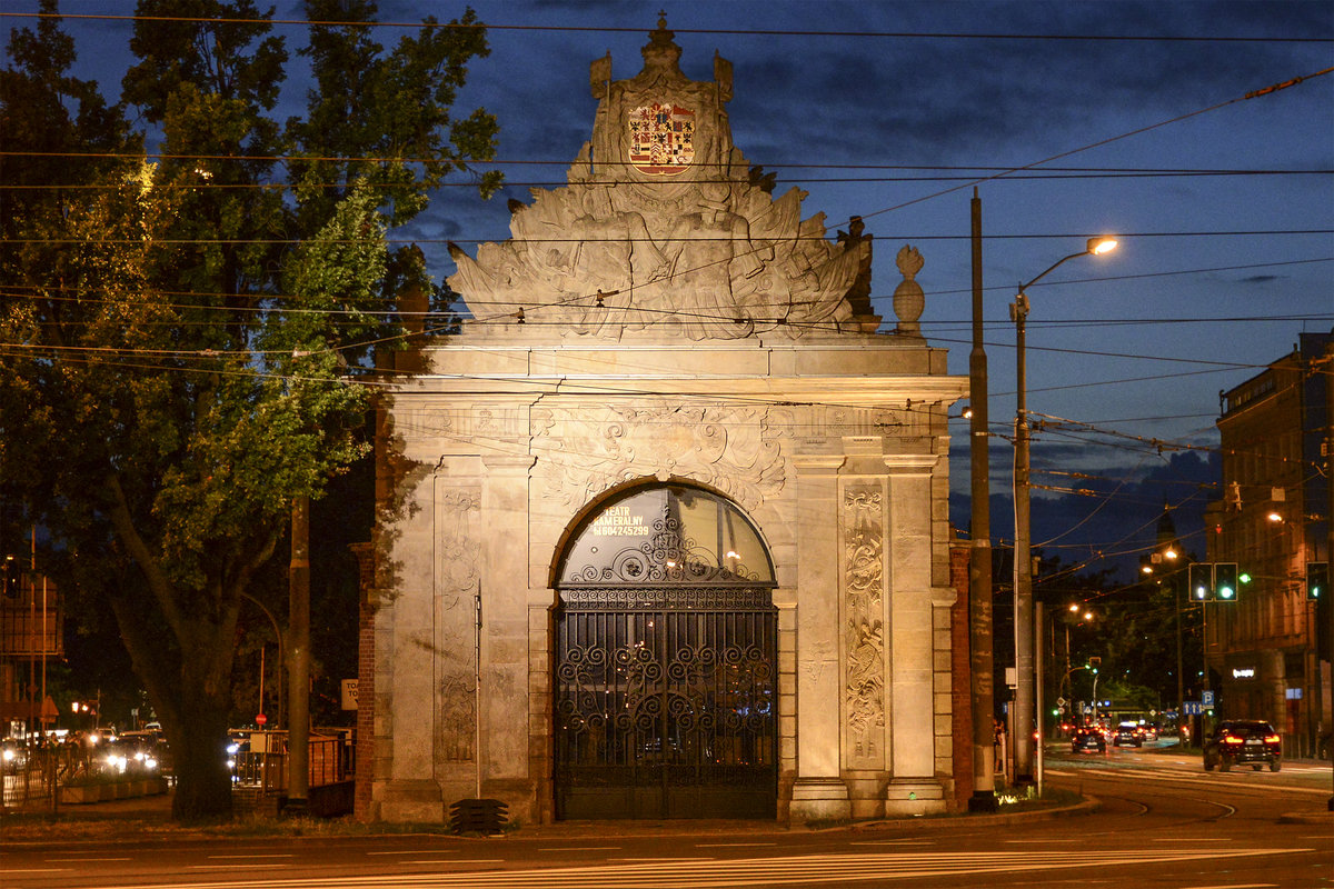 Das Knigstor in Szczecin ist ein berbleibsel der Festung Stettin. Aufnhame: 10. August 2019.