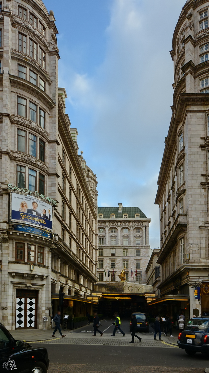 Das luxurise Savoy Hotel wurde 1889 erffnet. (London, Februar 2015)