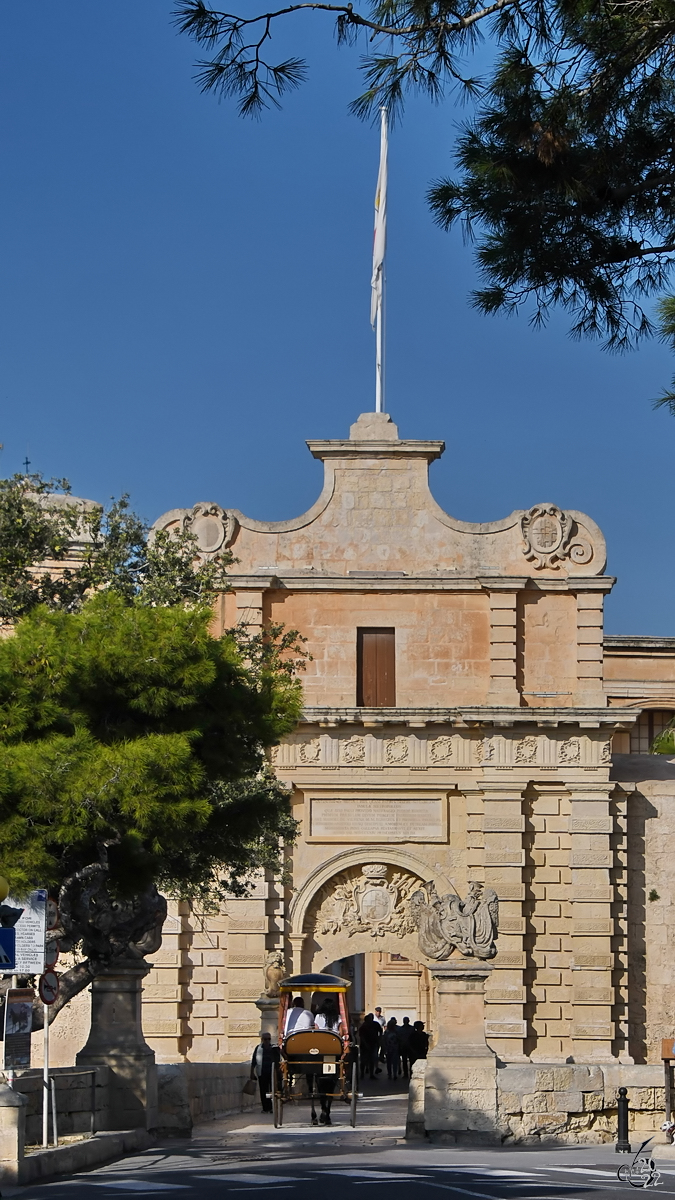 Das Main Gate ist der Hauptzugang zur ehemaligen Hauptstadt Mdina. (Oktober 2017)