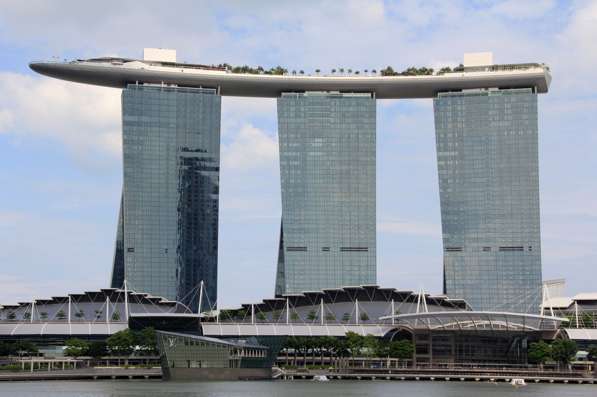 Das Marina Bay Sands Hotel in Singapur. 4.April 2014.
