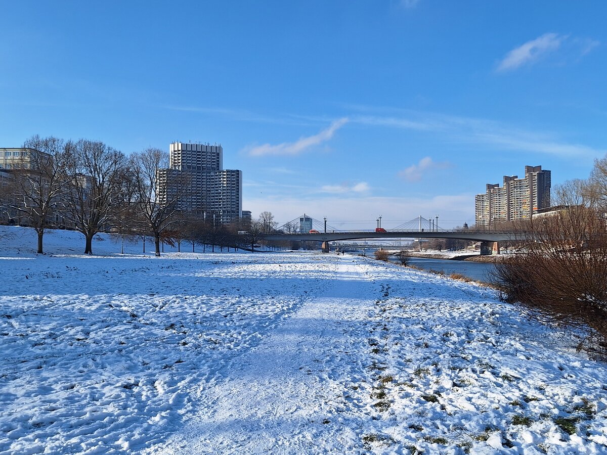 Das Neckarufer in Mannheim am 07. Januar 2026. 