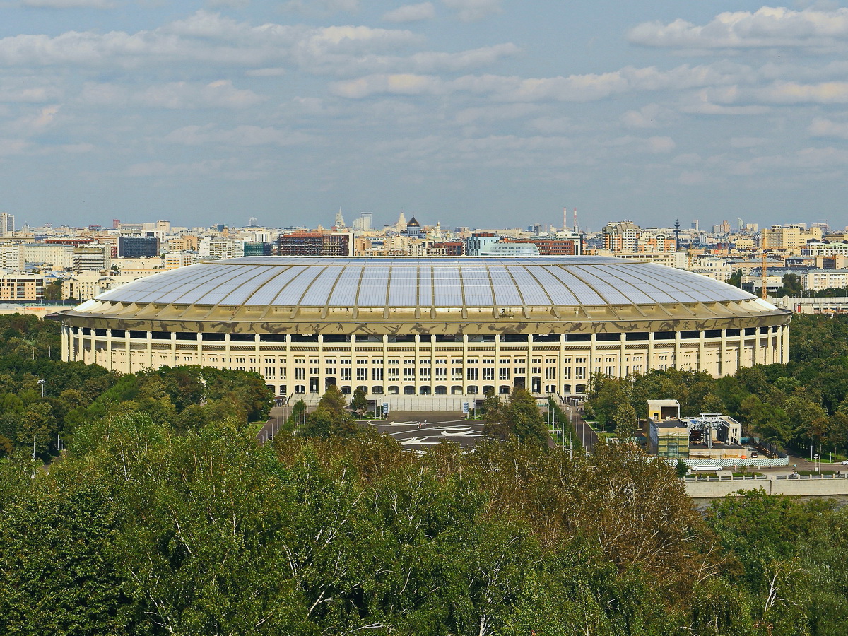 Das Olympiastadion Luschniki ist das grte Fuballstadion Russlands, Gesehen am 10. September 2017.