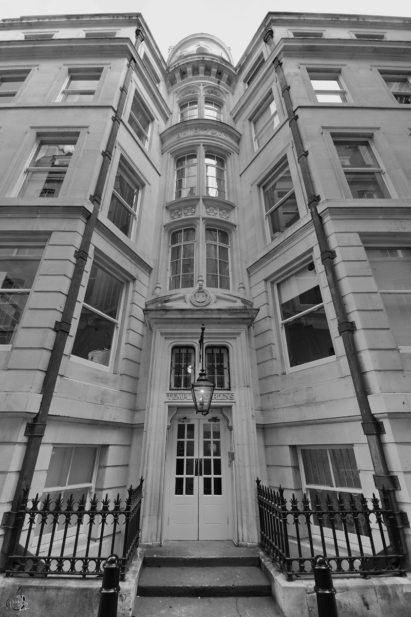 Das Portal eines Stadthauses in London. (Februar 2015)