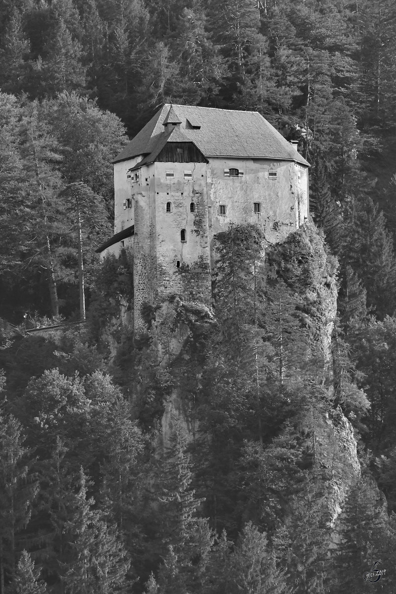 Das im späten 12. Jahrhundert errichtete Schloss Stein im Drautal bei Dellach. (August 2019)