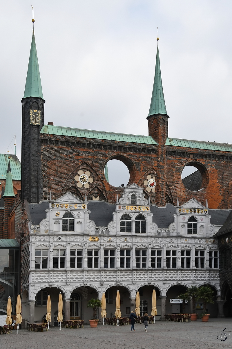 Das spätgotische Rathaus in Lübeck. (April 2019)