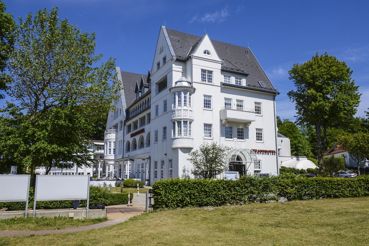 Das Strandhotel Glcksburg im Ortsteil Sandwig. Aufnahme: 3. Juni 2020.