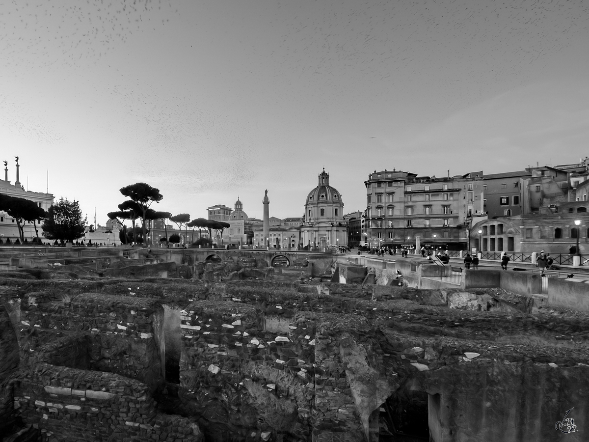 Das Trajansforum ist eine der vielen ausgegrabenen antiken Sttten in Rom. (Dezember 2015)