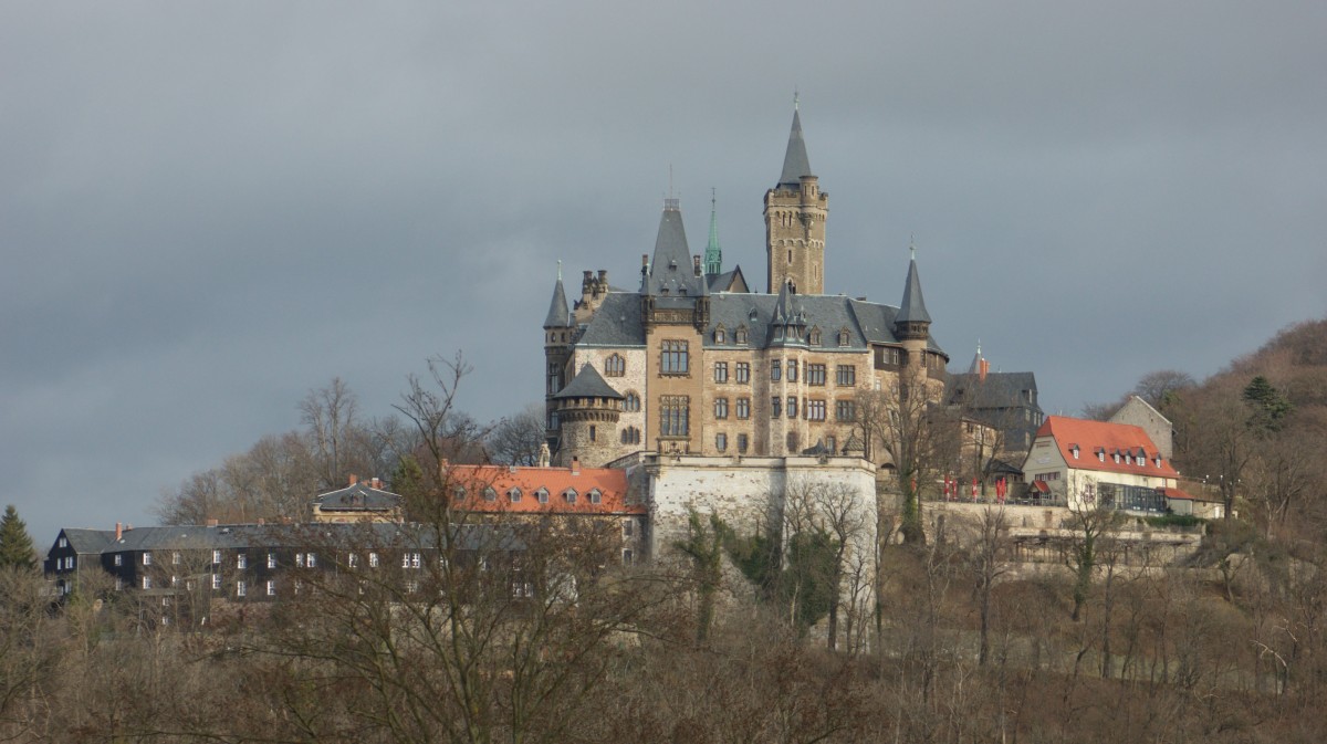 Das Wernigerder Schloss vom gegenberliegenden Hang.