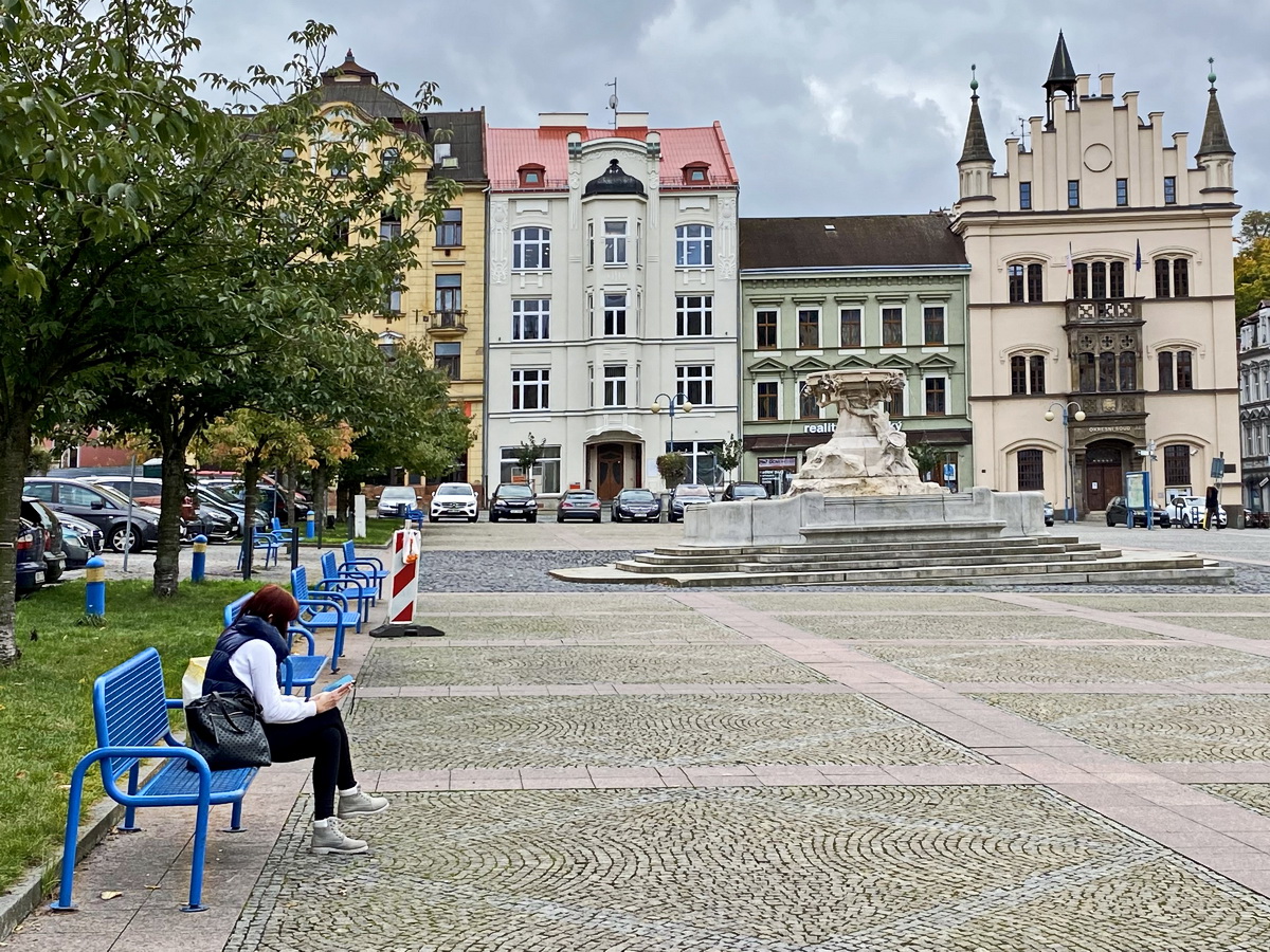 Das Zentrum von Děčín am Sonntag hier am 16. Oktober 2021.