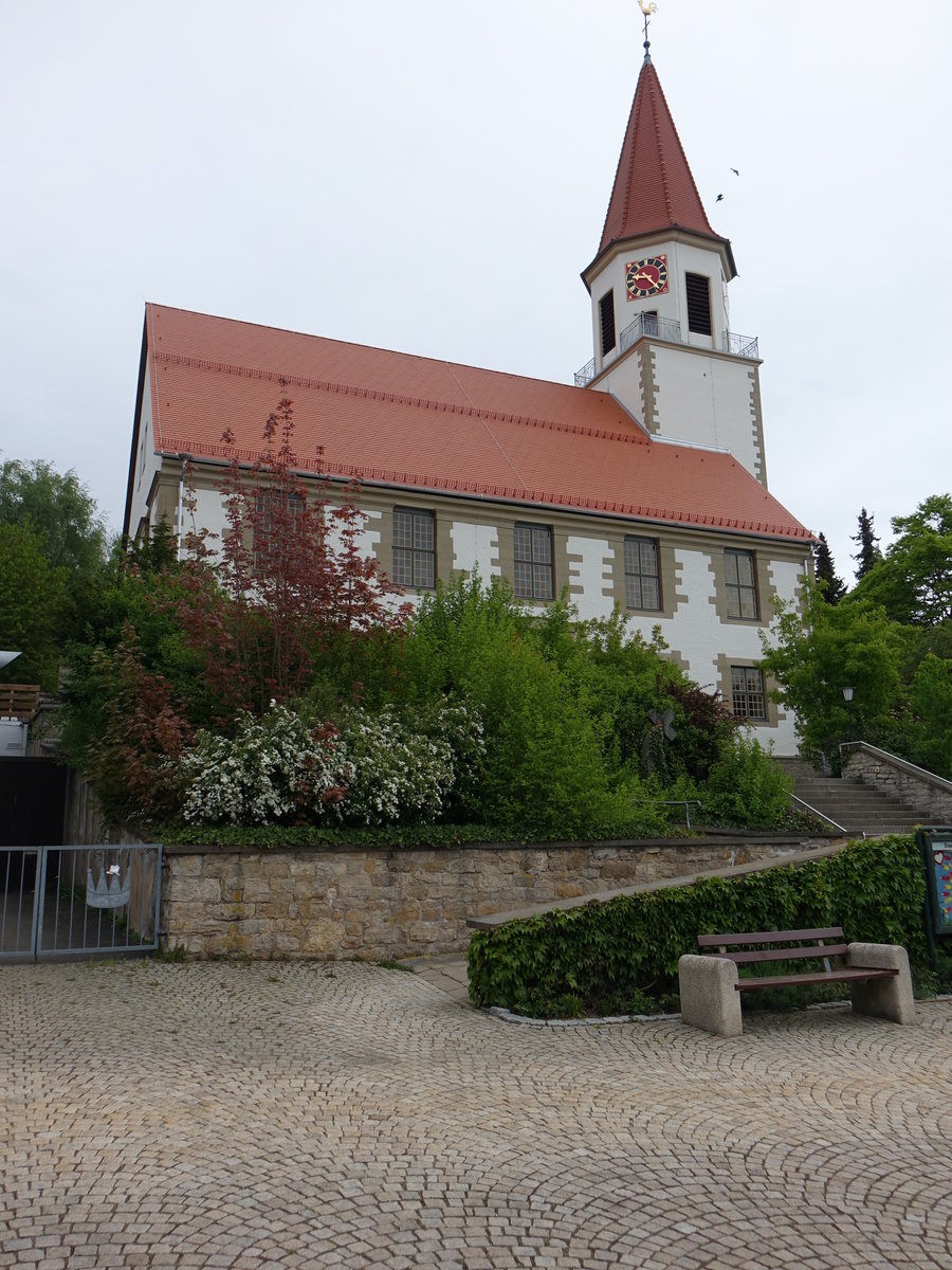 Deckenpfronn, evangelische St. Nikolaus Kirche, erbaut 1818 (01.05.2018)