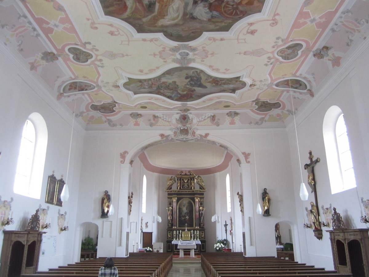 Deining, barocker Innenraum der St. Willibald Kirche, erbaut 1734 (01.11.2013)