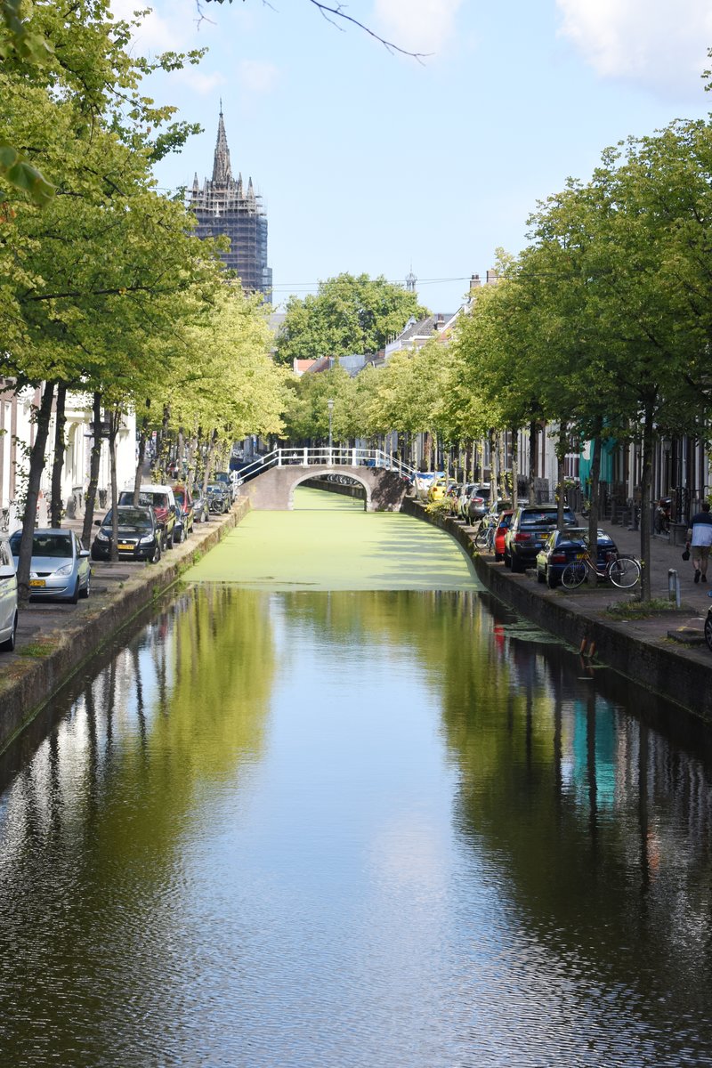 DELFT, 06.08.2017, Blick auf die Oude Delft Gracht