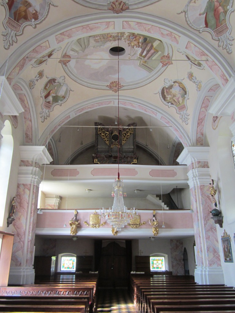 Dellach im Drautal, Orgelempore von 1818 der Pfarrkirche St. Margaretha (19.09.2014)