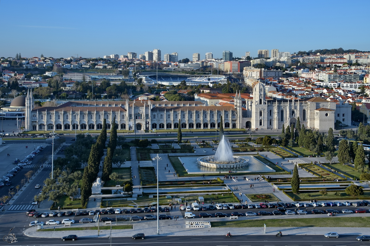 Der 1940 zu Ehren des portugiesischen Kolonialreiches errichtete Reichsplatz (Praa do Imprio) befindet sich im Lissaboner Stadtteil Belm. (Januar 2017)