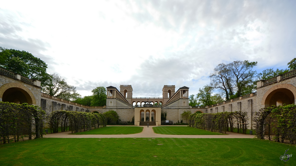 Der Belvedere auf dem Pfingstberg ist eine Doppelturmanlage nach Vorbildern der italienischen Renaissance. (Potsdam, April 2018)