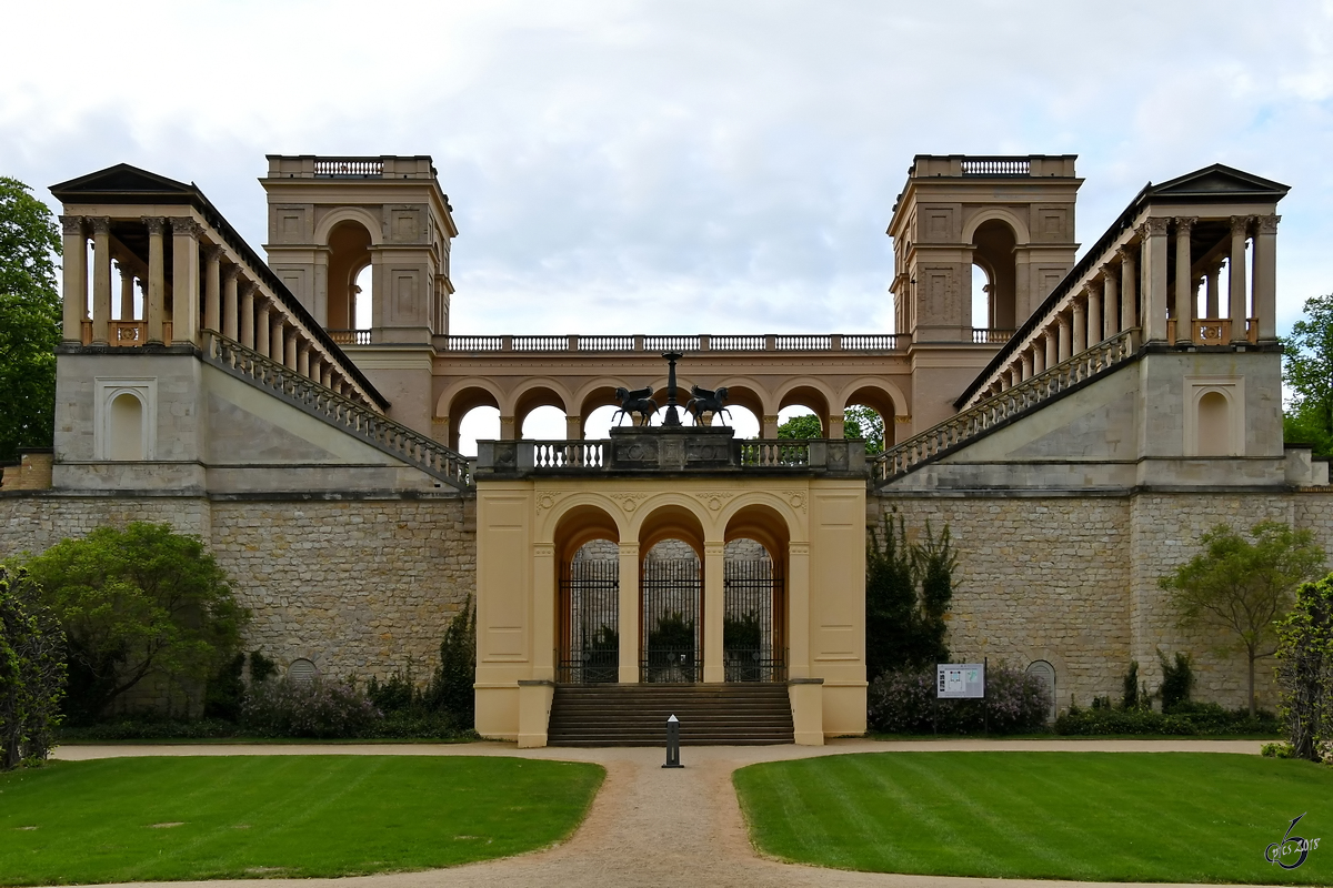 Der Belvedere auf dem Pfingstberg befindet sich nrdlich des Neuen Gartens in Potsdam. (April 2018)