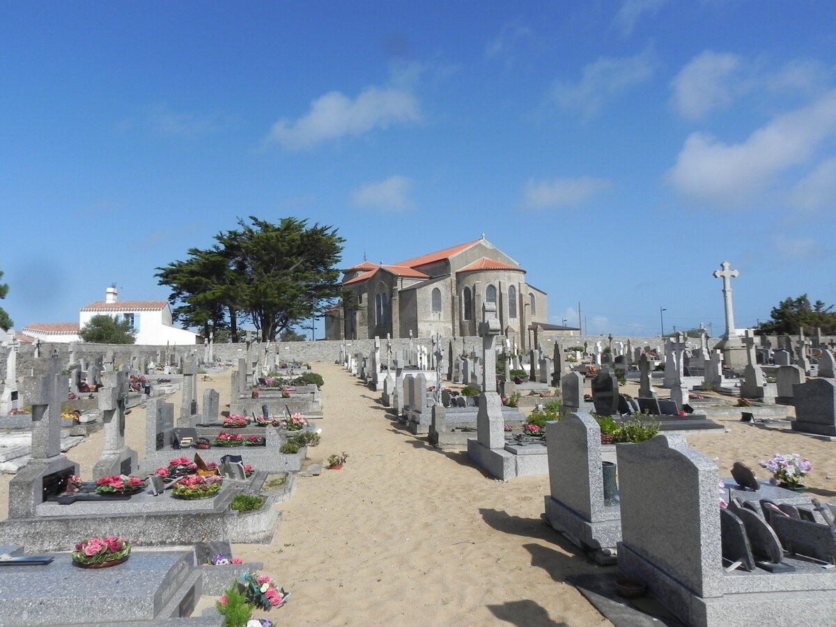 Der Cimetire Marin de l'Herbaudire auf der Insel Noirmoutier im Departement Vendee an der franzsischen Atlantikkste am 24.09.2019.