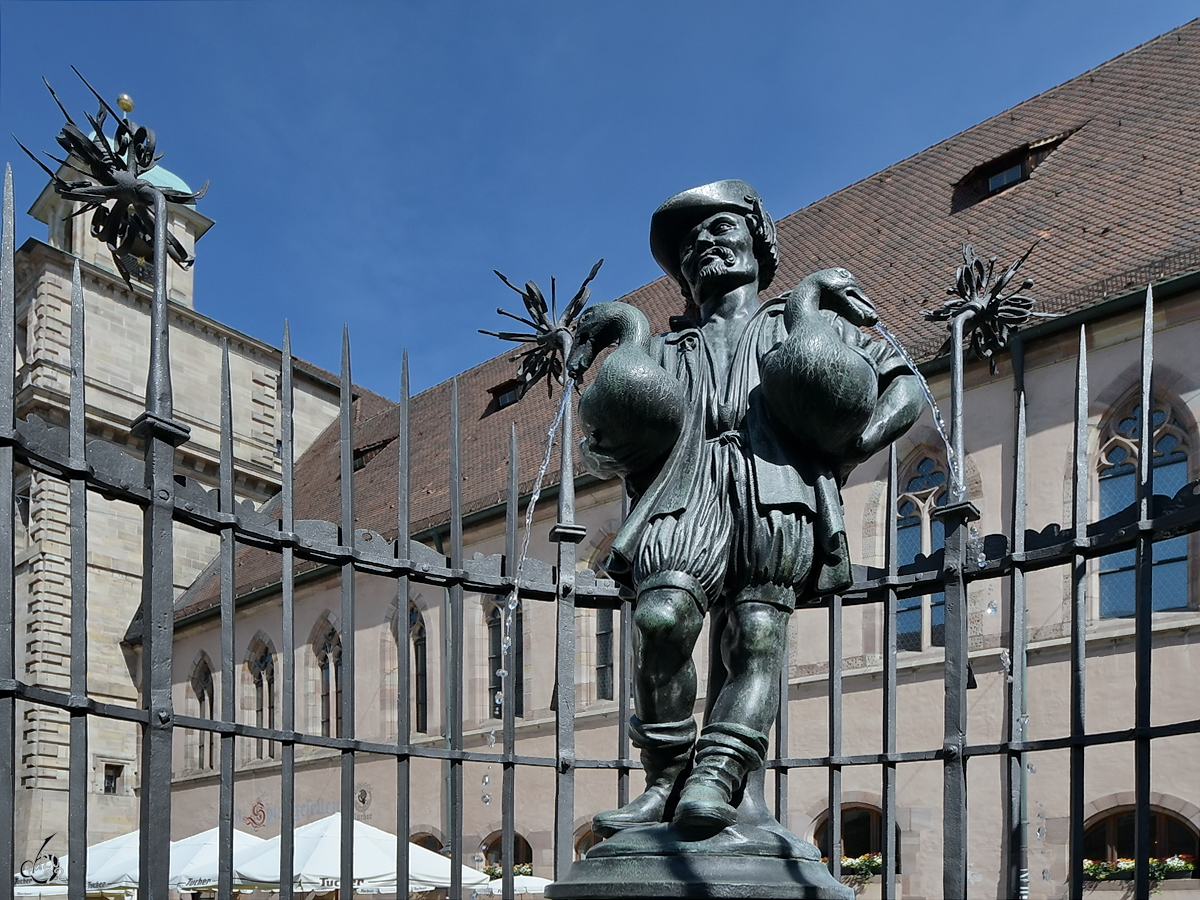 Der Gnsemnnchenbrunnen ist einer der ltesten Brunnen in Nrnberg. (Mai 2017)