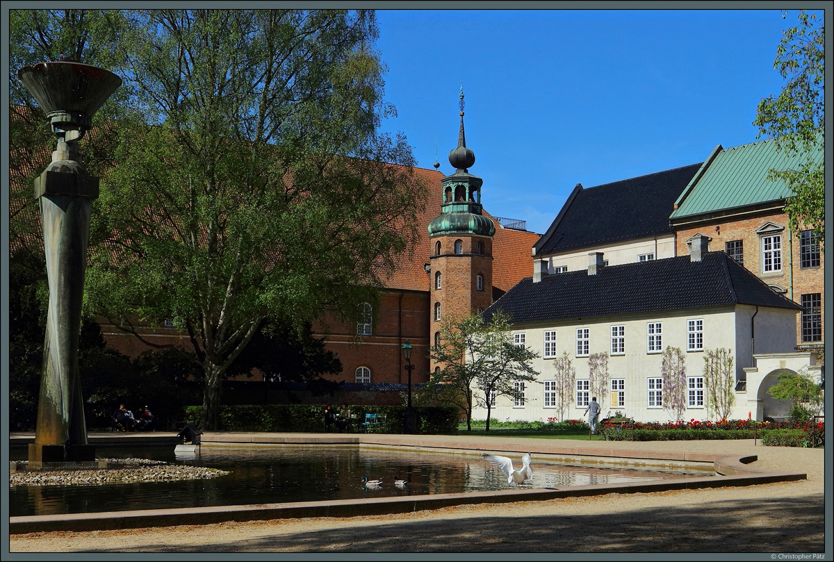 Der Garten der kniglichen Bibliothek auf der Insel Slotsholmen. (Kopenhagen, 26.04.2019)