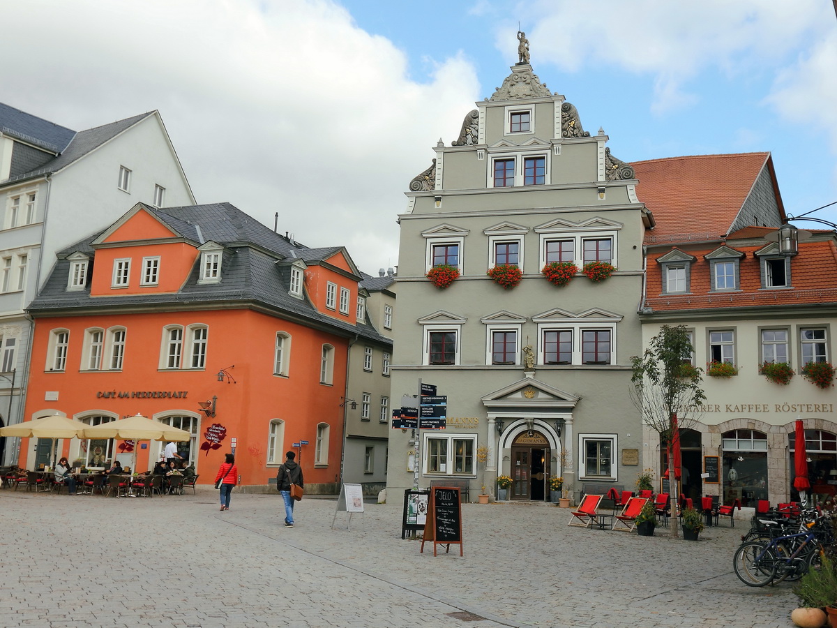 Der Herderplatz am 23. Oktober 2015 in Weimar.