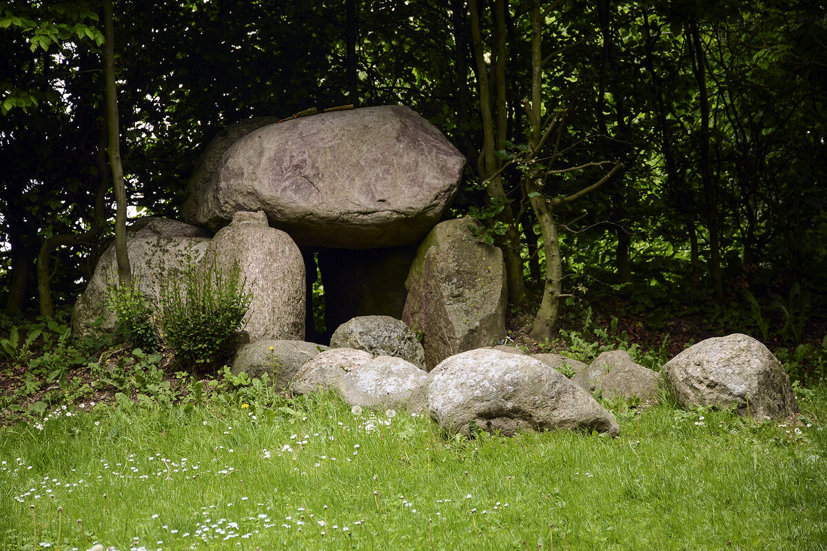 Der historische Thingplatz bei Stoltebll in Angeln trgt den Namen Guly-Thing. Das Dorfthing regelte die Gerichtsbarkeit und alle Streitfragen in dem Ort. Dieses Dorfthing bestand bis ins 19. Jahrhundert. Aufnahme: 7. Juni 2021.