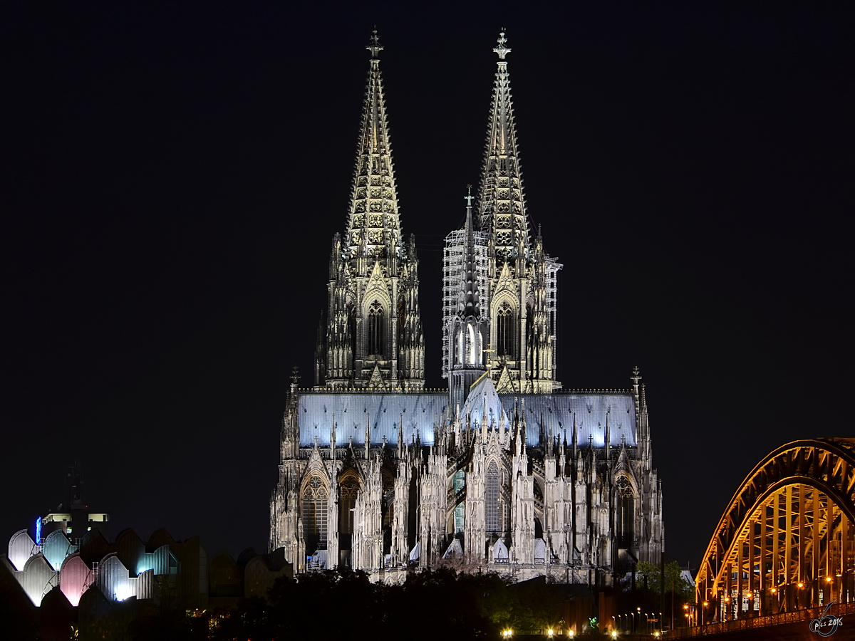 Der Klner Dom bei Nacht. (Oktober 2011)