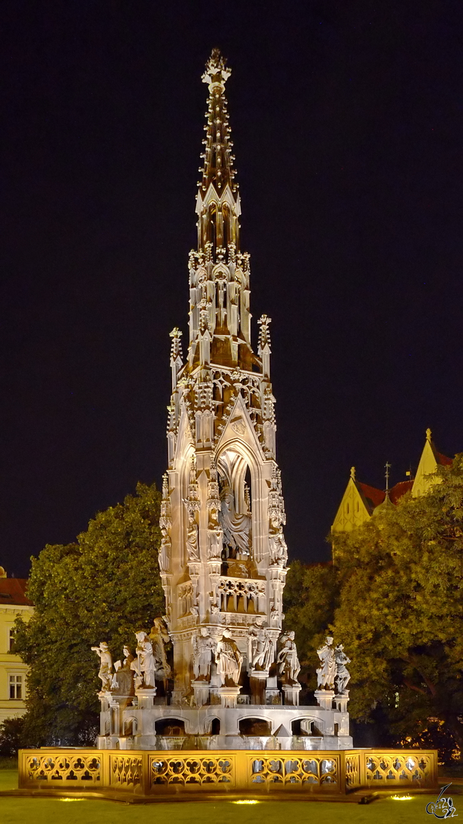 Der Kranners Brunnen ist ein 1850 feierlich enthlltes Denkmal fr Kaiser Franz I. in Prag. (September 2012)