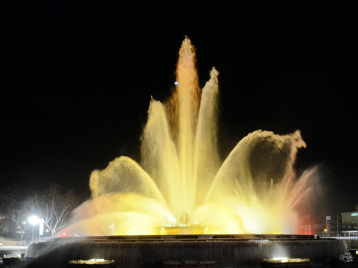 Der Magische Brunnen (Font Mgica de Montjuc) wurde anlsslich der Weltausstellung von 1929 errichtet. (Barcelona, Februar 2012)