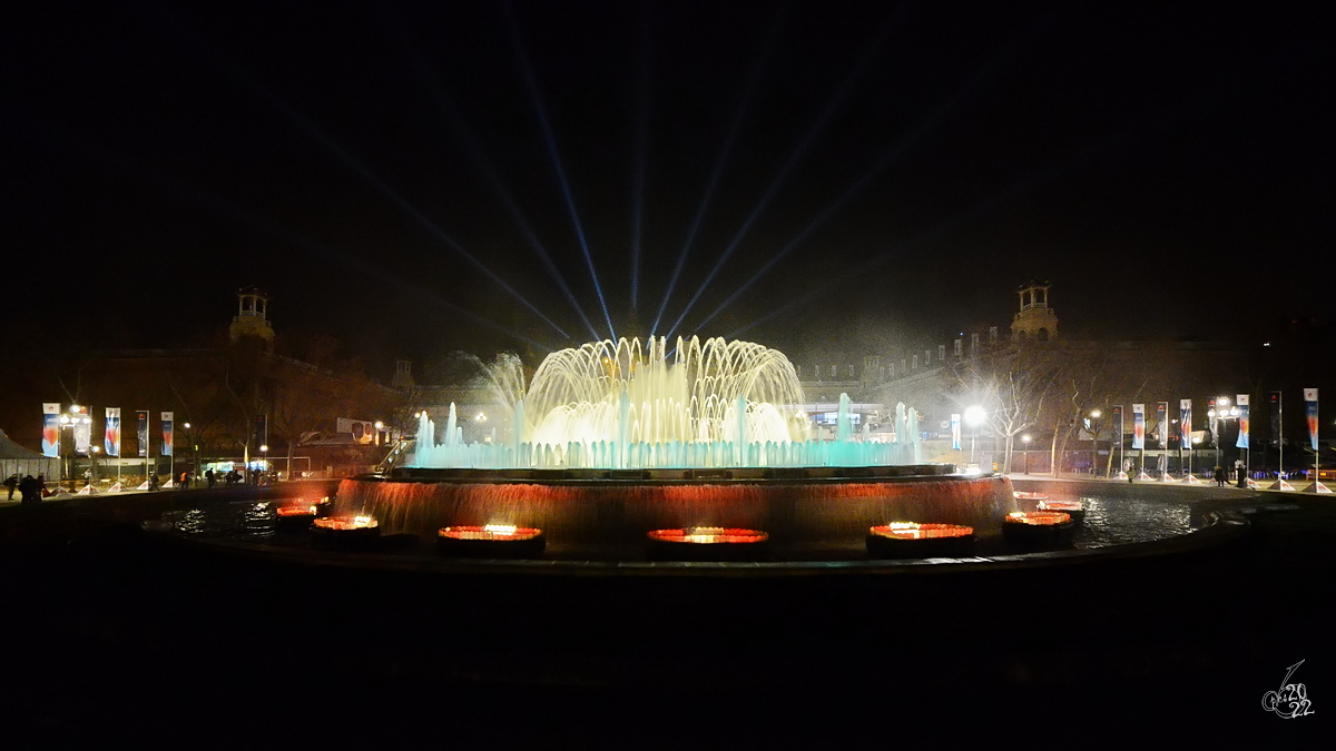 Der Magische Brunnen (Font Mgica de Montjuc) wurde anlsslich der Weltausstellung von 1929 errichtet. (Barcelona, Februar 2012)